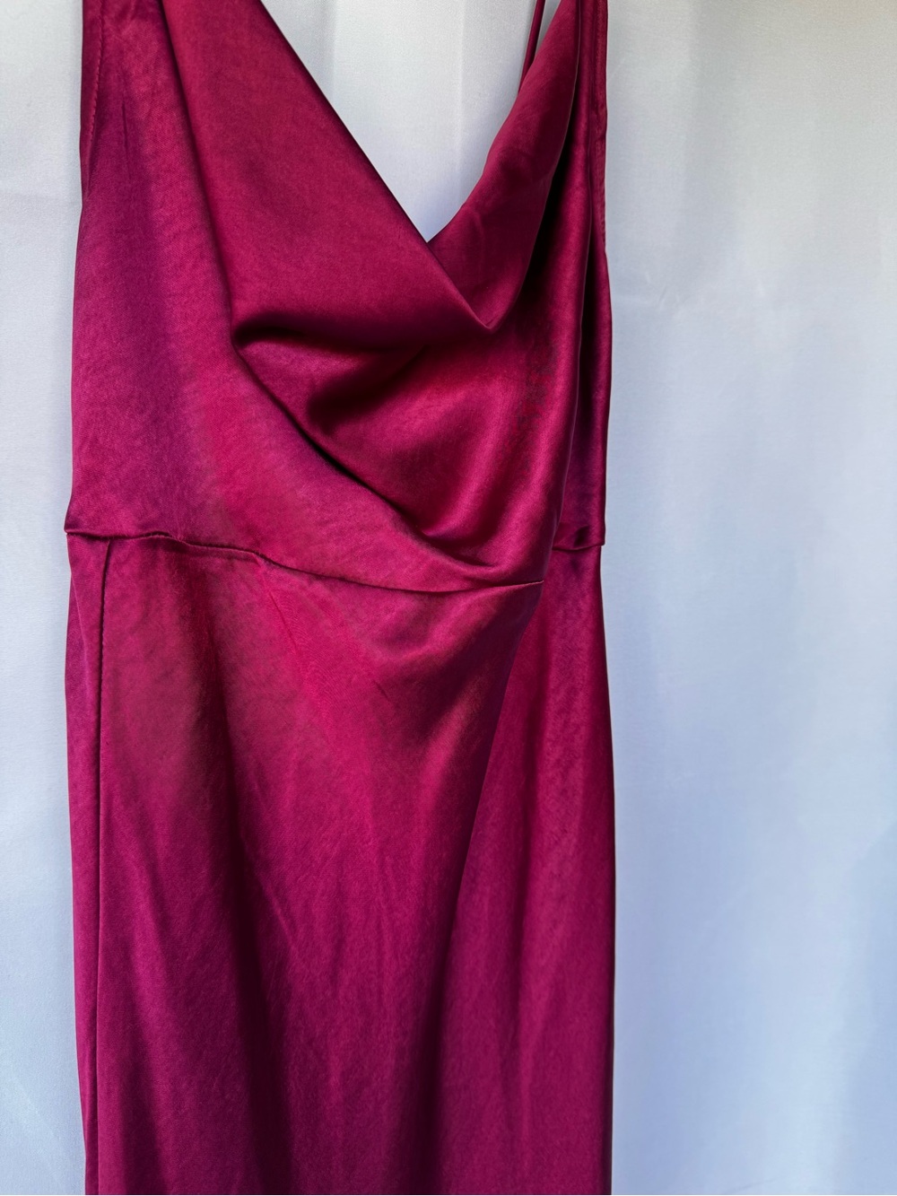 Lioness Satin Pink/Magenta Midi Dress with Slit